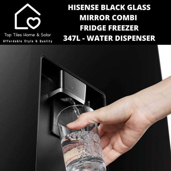 Hisense Black Mirror Combi Fridge Freezer - 347L Water Dispenser