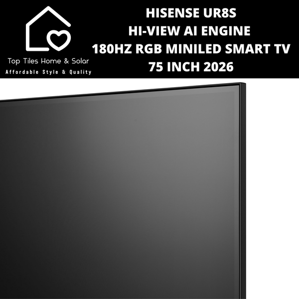 Hisense UR8S Hi-View AI Engine 180Hz RGB MiniLED Smart TV - 75 Inch 2026