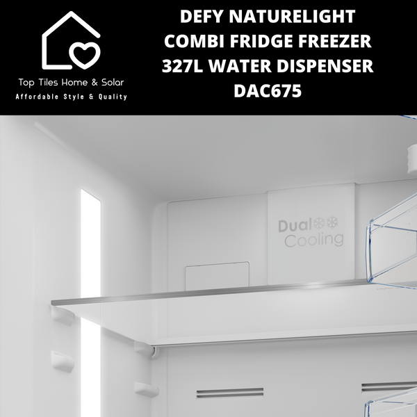 Defy NatureLight Combi Fridge Freezer - 327L Water Dispenser DAC675
