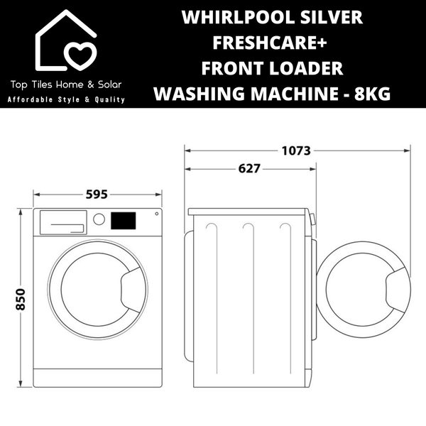 Whirlpool Silver FreshCare+ Front Loader Washing Machine - 8kg
