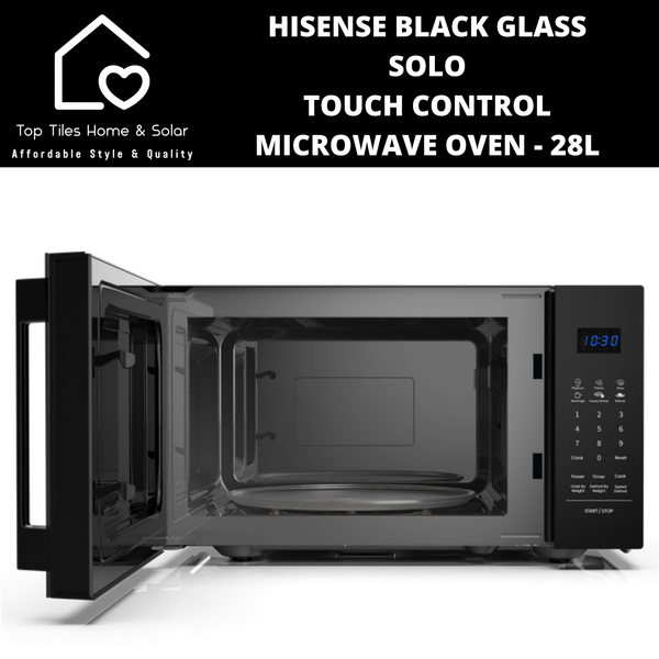 Hisense Black Glass Solo Touch Control Microwave Oven - 28L