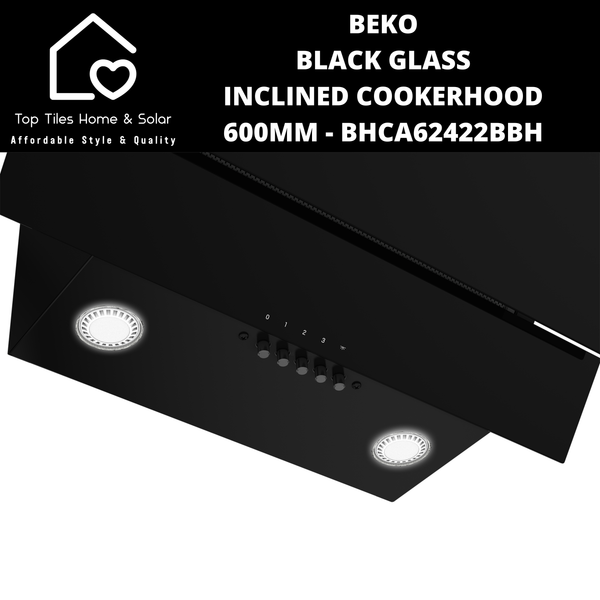 Beko Black Glass Inclined Cookerhood - 600mm BHCA62422BBH