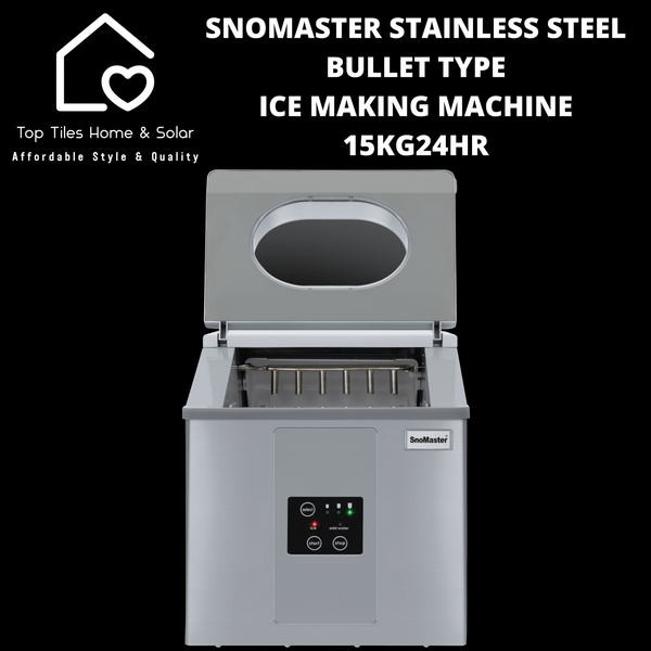 SnoMaster Stainless Steel Bullet Type Ice Making Machine - 15kg/24hr