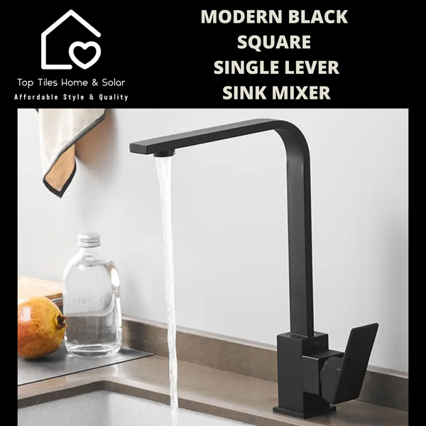Modern Black Square Single Lever Sink Mixer