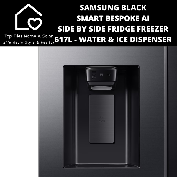 Samsung Black Smart Bespoke Ai Side by Side Fridge Freezer - 617L