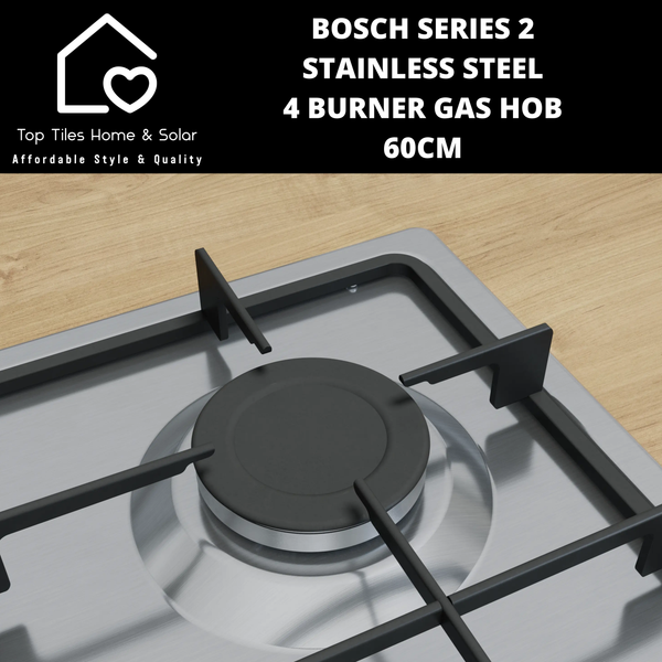 Bosch Series 2 - Stainless Steel 4 Burner Gas Hob - 60cm