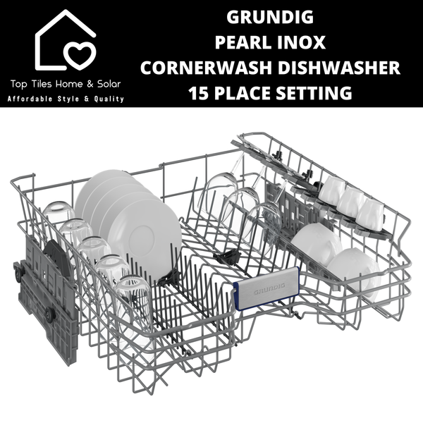 Grundig Pearl Inox CornerWash Dishwasher - 15 Place Setting