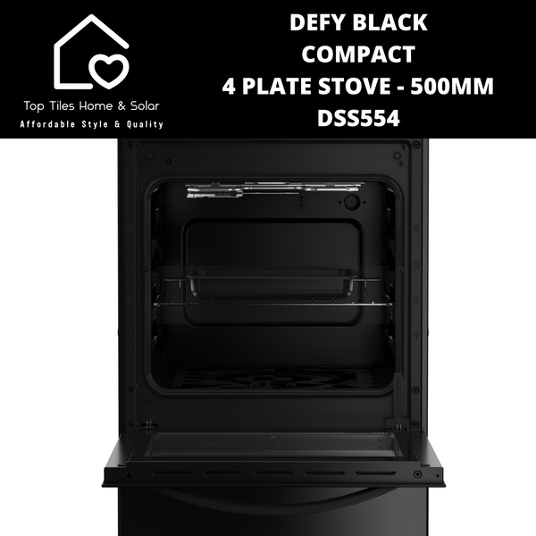 Defy Black Compact 4 Plate Stove - 500mm DSS554