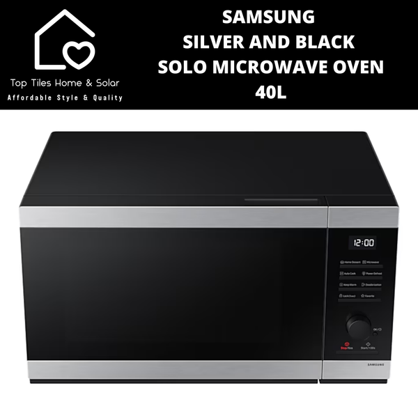 Samsung Silver and Black Solo Microwave Oven - 40L