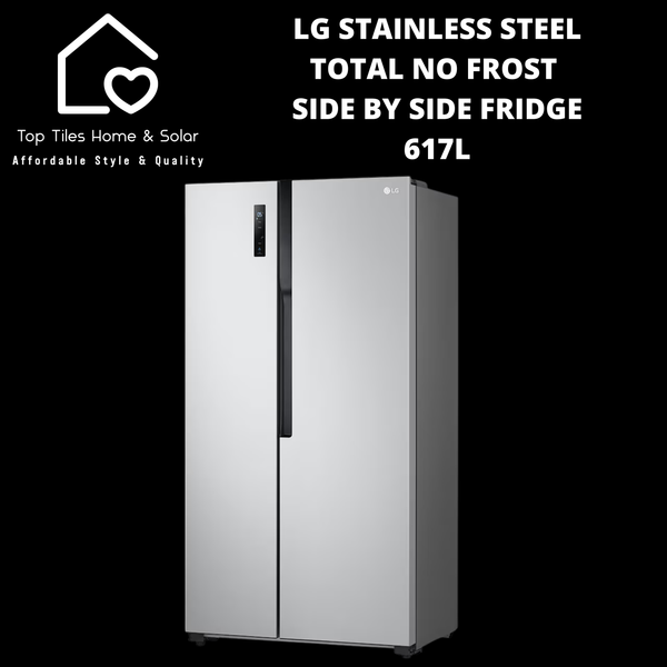 LG Stainless Steel Total No Frost Side by Side Fridge - 617L