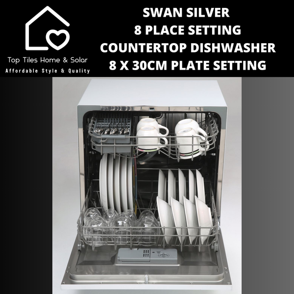 Swan Silver 8 Place Setting Countertop Dishwasher - 8 x 30cm Plate Setting