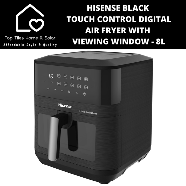 Hisense Black Touch Control Digital Air Fryer with Viewing Window - 8L