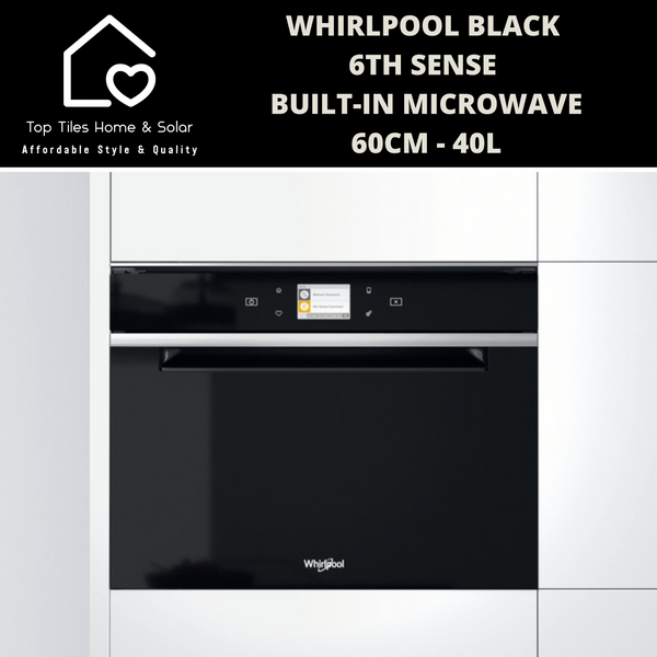 Whirlpool Black 6th Sense Built-in Microwave - 60cm - 40L