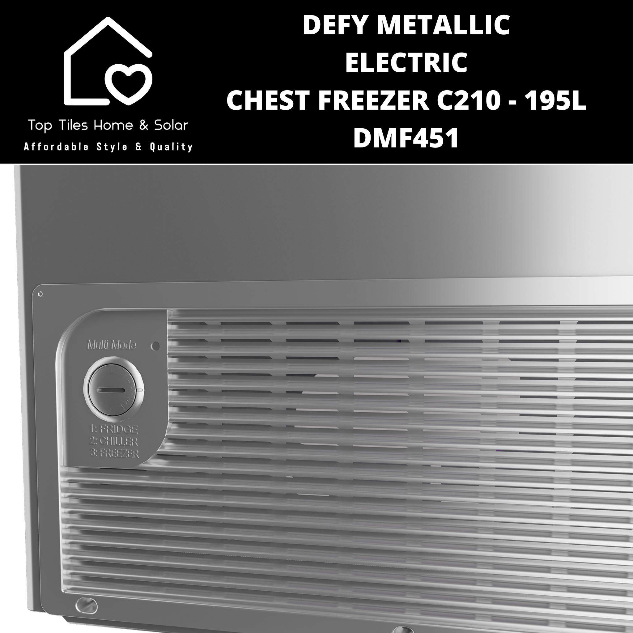 Defy Metallic Electric Chest Freezer C210 - 195L DMF451 – Top