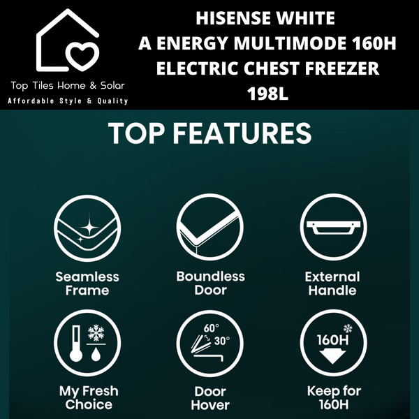 Hisense White A Energy Multimode 160H Electric Chest Freezer - 198L