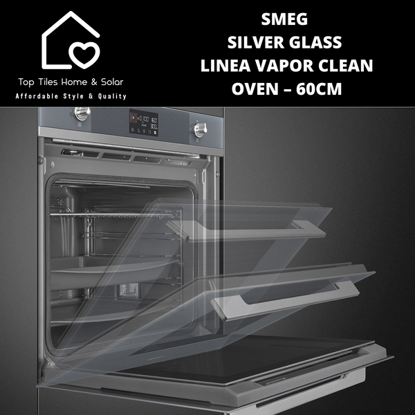 Smeg Silver Glass Linea Vapor Clean Oven – 60cm