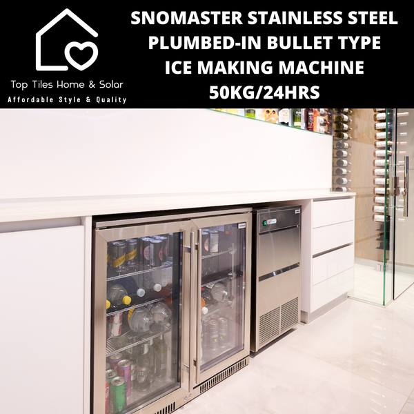 SnoMaster Stainless Steel Plumbed-in Bullet Type Ice Making Machine - 50kg/24Hrs