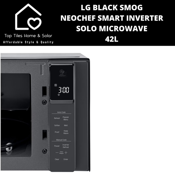 LG Black Smog NeoChef Smart Inverter Solo Microwave - 42L