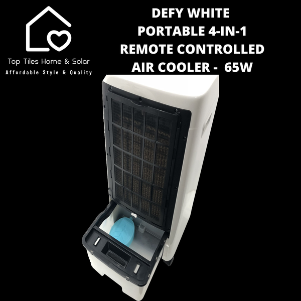 Defy White Portable 4-in-1 Remote Controlled Air Cooler -  65W