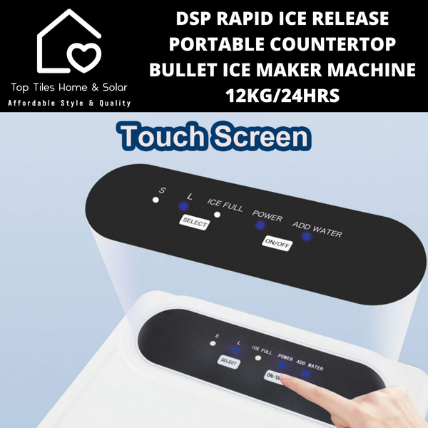 DSP Rapid Ice Released Countertop Bullet Ice Maker Machine - 12kg/24Hrs