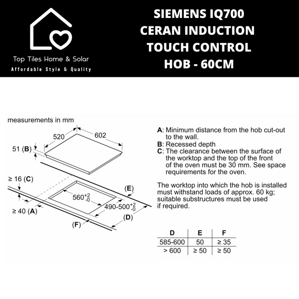 Siemens iQ700 - Ceran Induction Touch Control Hob - 60cm