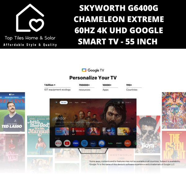 Skyworth G6400G Chameleon Extreme 60Hz 4K UHD LED Google Smart TV - 55 Inch