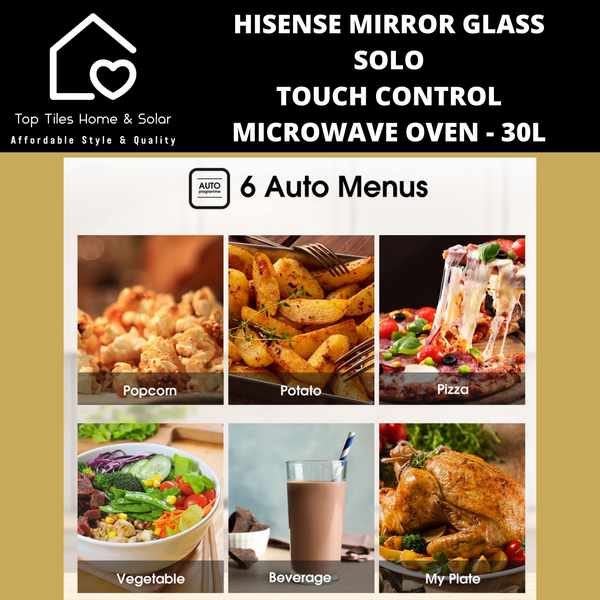 Hisense Mirror Glass Solo Touch Control Microwave Oven - 30L