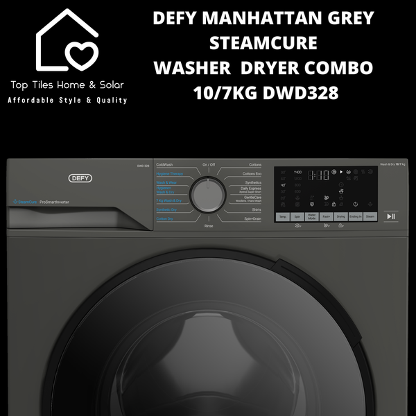 Defy Grey SteamCure Washer  Dryer Combo -  10/7kg DWD328
