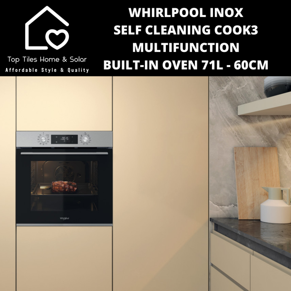 Whirlpool Inox Self Cleaning Cook3 Multifunction Built-In Oven 71L - 60cm