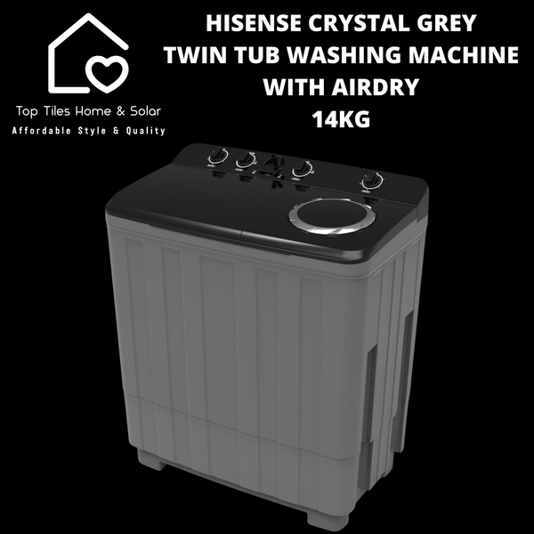 Hisense Crystal Grey Twin Tub Washing Machine with AirDry - 14kg