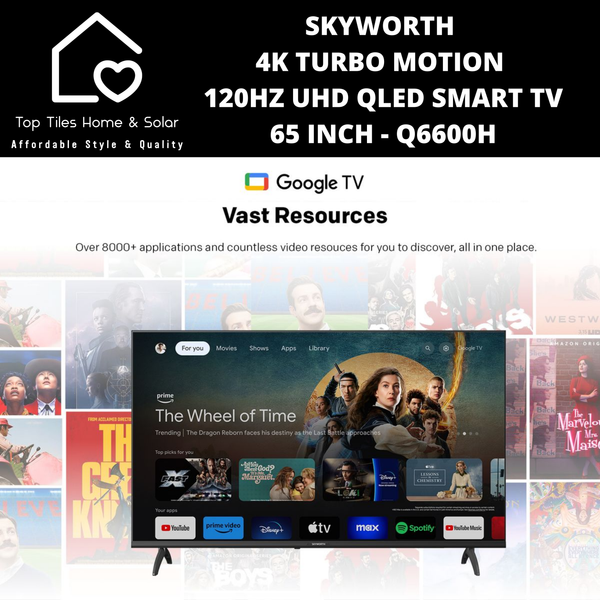 Skyworth 4K Turbo Motion 120Hz UHD QLED Smart TV - 65 Inch Q6600H