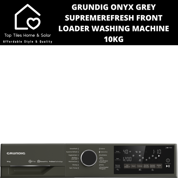 Grundig Onyx Grey SupremeRefresh Front Loader Washing Machine - 10kg