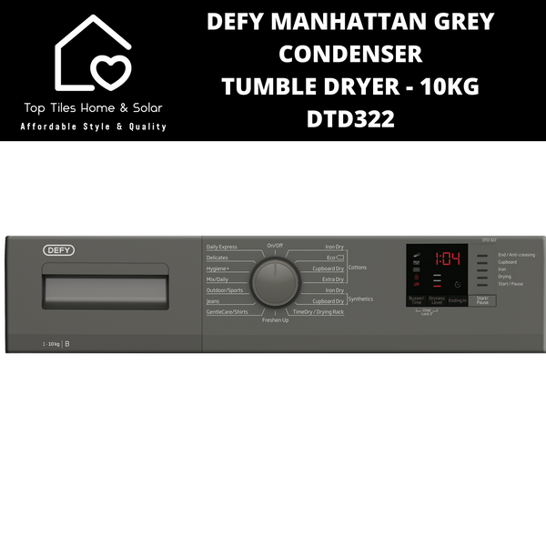 Defy Manhattan Grey Condenser Tumble Dryer - 10kg DTD322