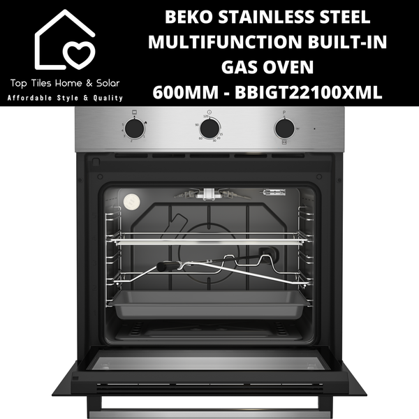 Beko Stainless Steel Multifunction Built-in Gas Oven - 600mm BBIGT22100XML