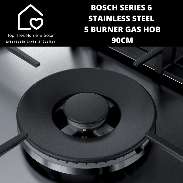 Bosch Series 6 Stainless Steel  5 Burner Gas Hob - 90cm