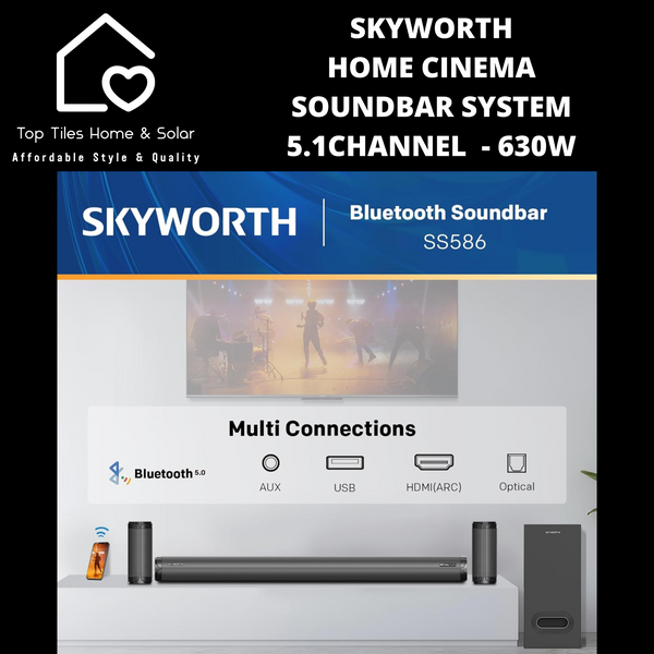 Skyworth Home Cinema Soundbar System 5.1Channel  - 630W