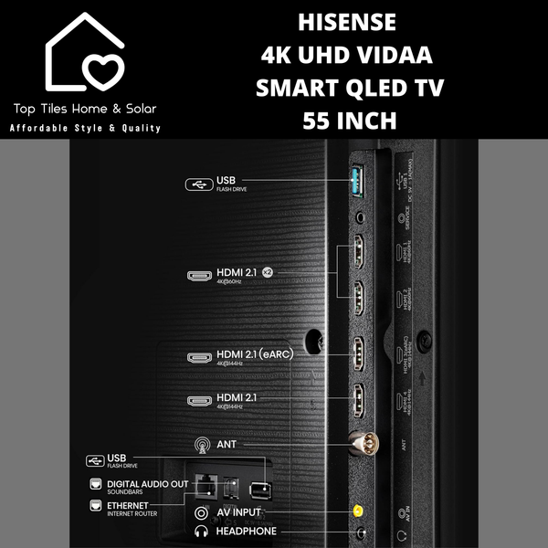 Hisense 4K UHD Vidaa Smart QLED TV - 55 Inch
