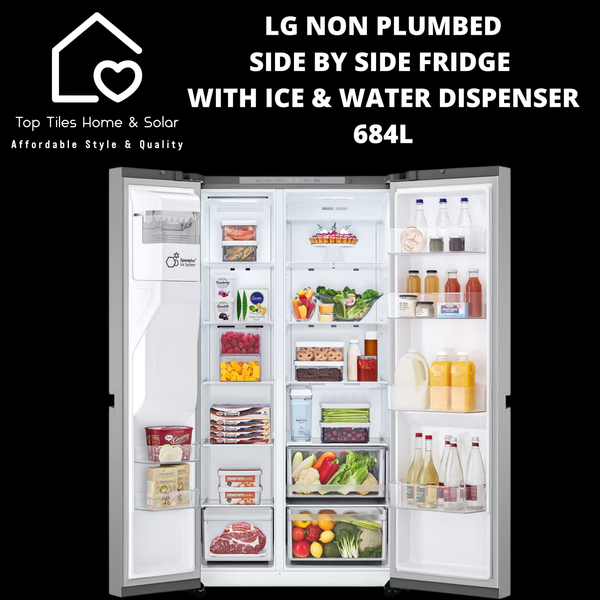 LG Non Plumbed Side by Side Fridge with Ice & Water Dispenser - 684L