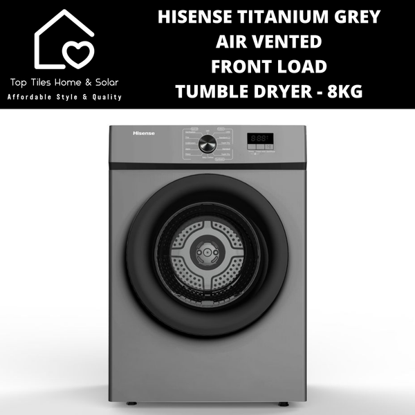 Hisense Titanium Grey Air Vented Front Load Tumble Dryer - 8kg