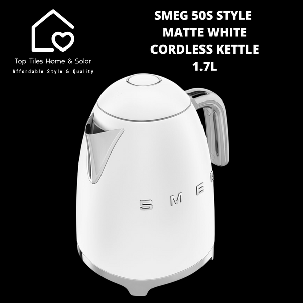 Smeg 50s Style Matte White Cordless Kettle - 1.7L