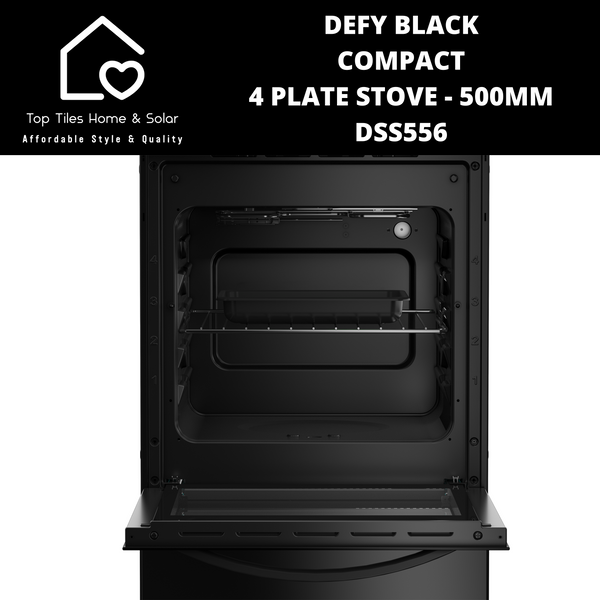 Defy Black Compact 4 Plate Stove - 500mm DSS556