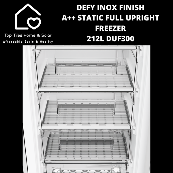 Defy Inox Finish A++ Static Full Upright Freezer - 212L DUF300