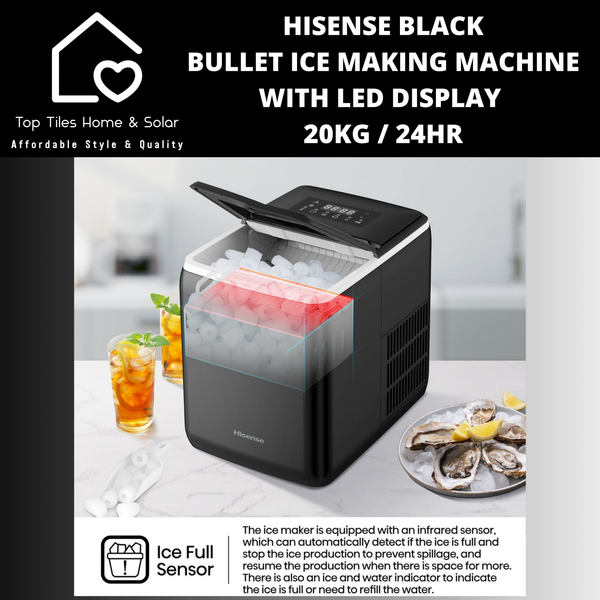 Hisense Bullet Ice Making Machine with LED Display  - 20kg/24Hr
