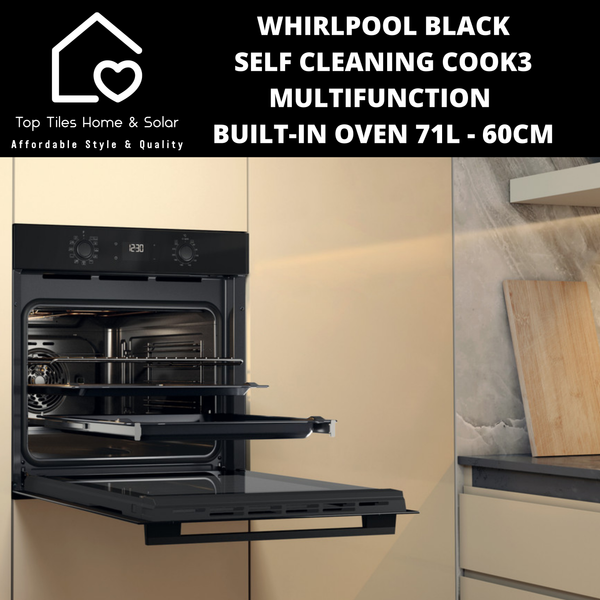 Whirlpool Black Self Cleaning Cook3 Multifunction Built-In Oven 71L - 60cm