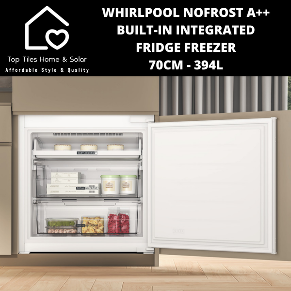Whirlpool NoFrost A++ Built-in Integrated Fridge Freezer 70cm - 394L