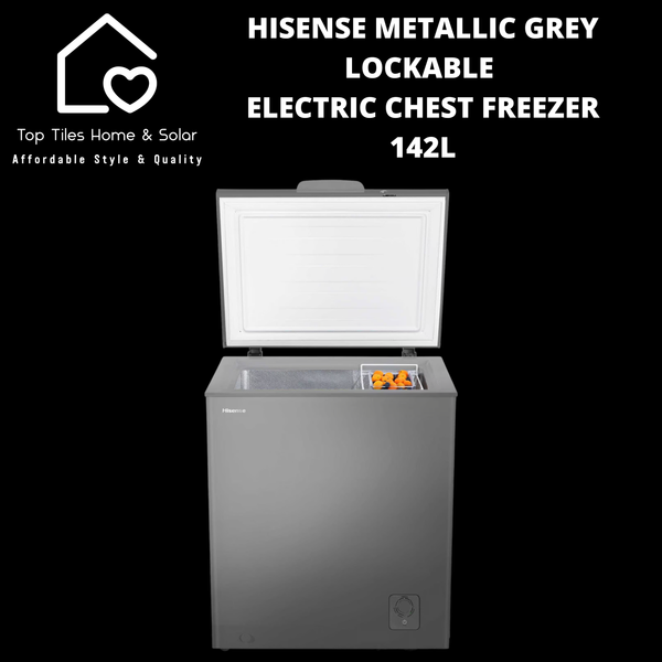 Hisense Metallic Grey Lockable Electric Chest Freezer - 142L
