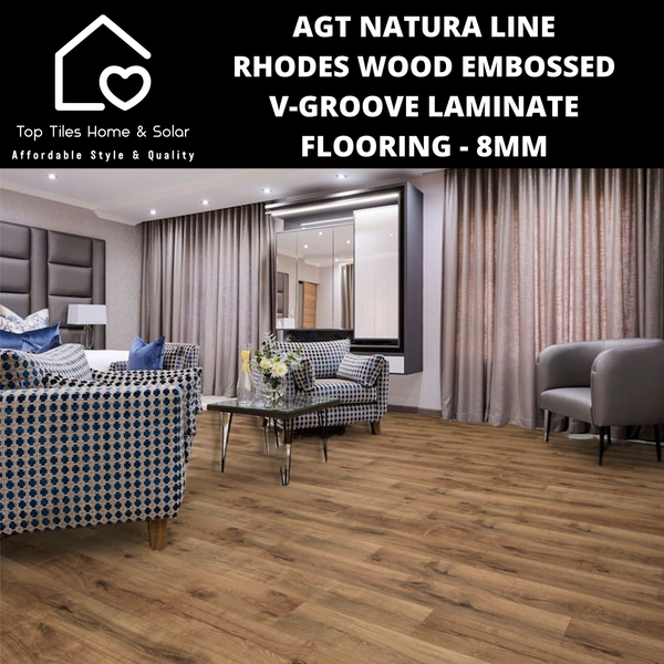 AGT Natura Line Rhodes Wood Embossed V-Groove Laminate Flooring - 8mm