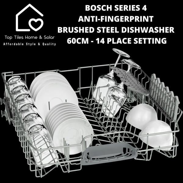 Bosch Series 4 - Anti-Fingerprint Brushed Steel Dishwasher 60cm - 14 Place Setting