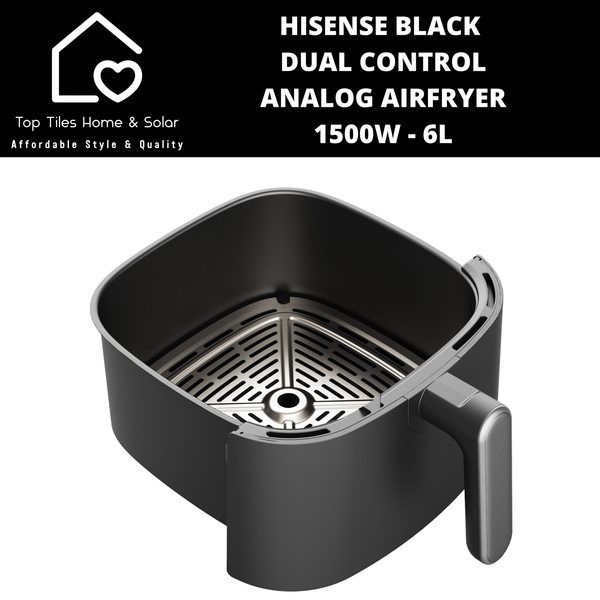 Hisense Black Dual Control Analog Airfryer 1500W - 6L