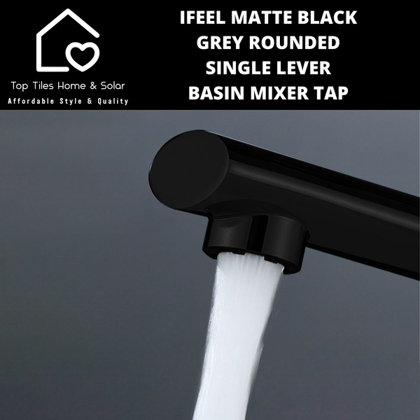 IFeel Matte Black Rounded Single Lever Basin Mixer Tap